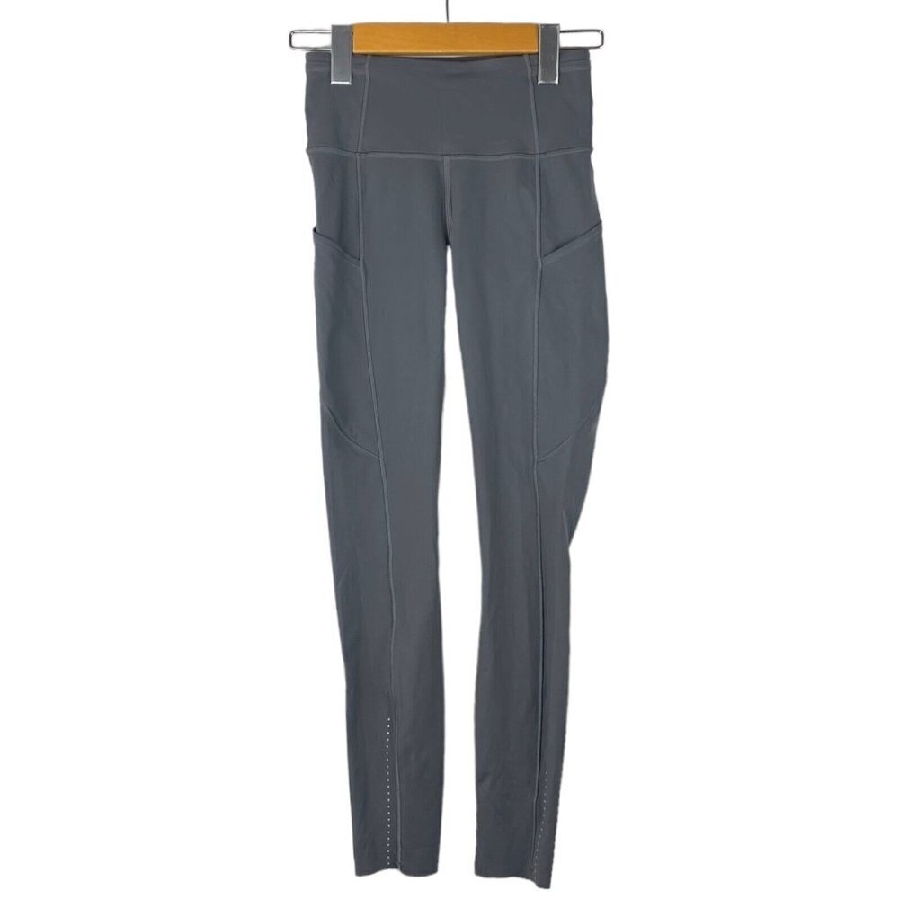 Lululemon Fast Free 7/8 Tight II Nulux 25" Inseam Dark Carbon Grey US 2